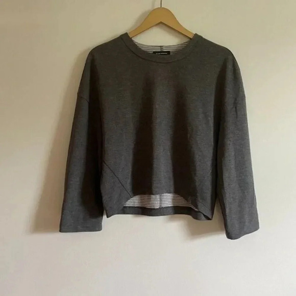 Club Monaco Double Faced Gray Pullover Sweatshirt - Picture 4 of 11